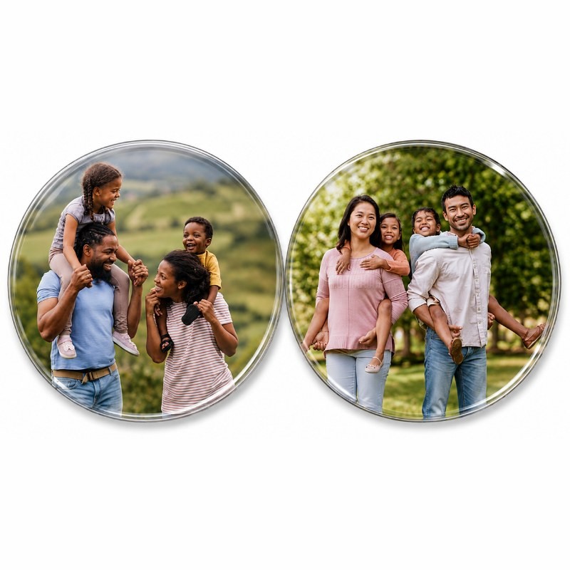 Custom two-pack of photo coasters